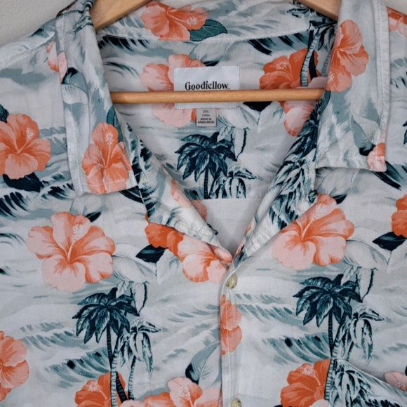 Goodfellow Mens Floral Hawaiian Shirt Button Up Multicolor Tropical 3XL Tall - Picture 9 of 12